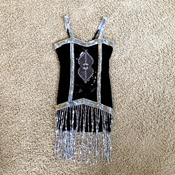 Dreamgirl Dresses & Skirts - Dream girl black & silver sequined flapper dress